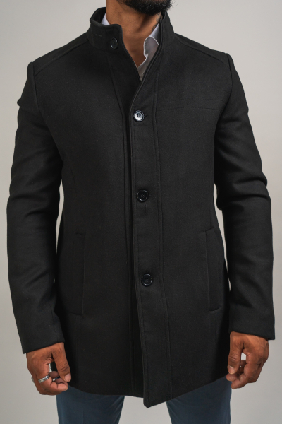 MANTEAU EN LAINE NOIR