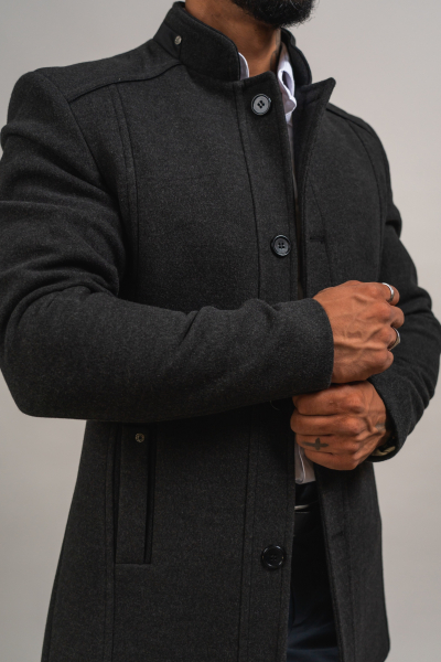 MANTEAU EN LAINE ANTHRACITE