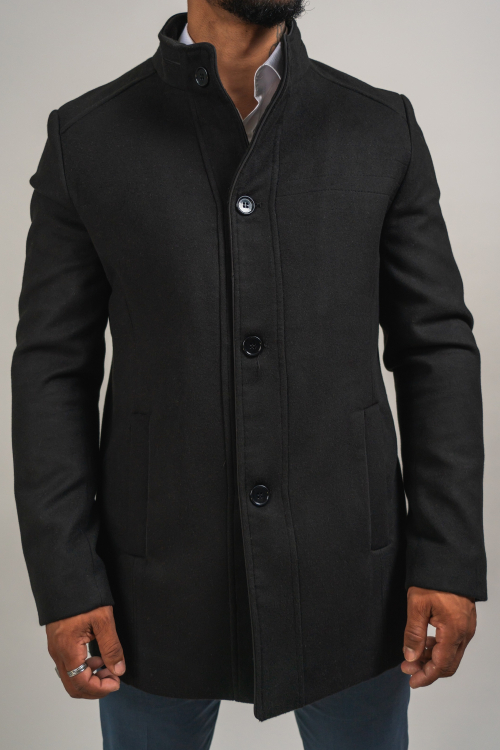 MANTEAU EN LAINE NOIR