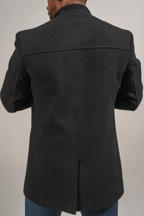 MANTEAU EN LAINE ANTHRACITE