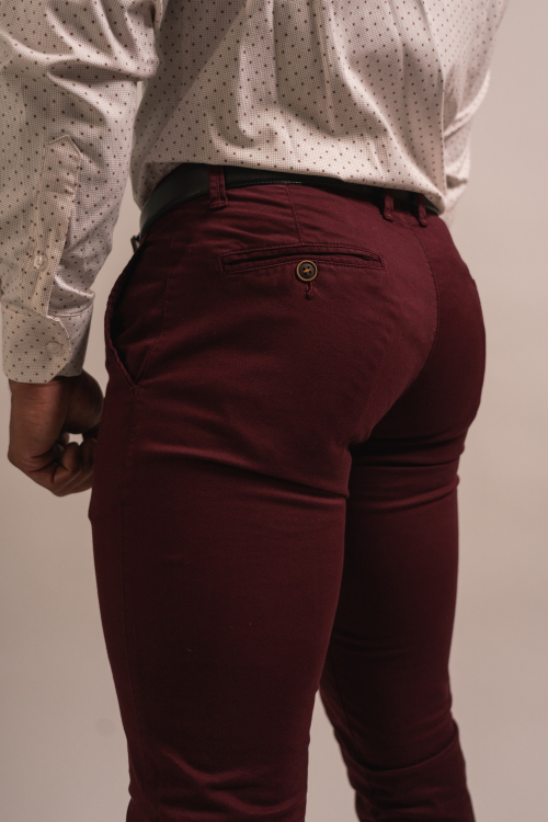 PANTALON SLIM COULEUR UNIE