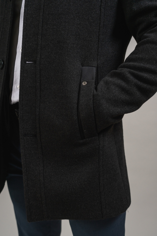 MANTEAU EN LAINE ANTHRACITE