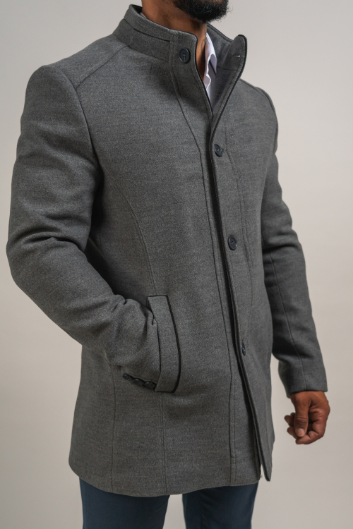 MANTEAU EN LAINE GRIS