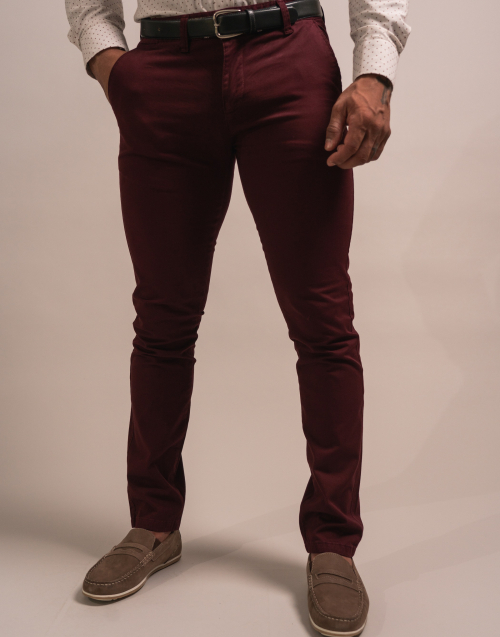 PANTALON SLIM COULEUR UNIE