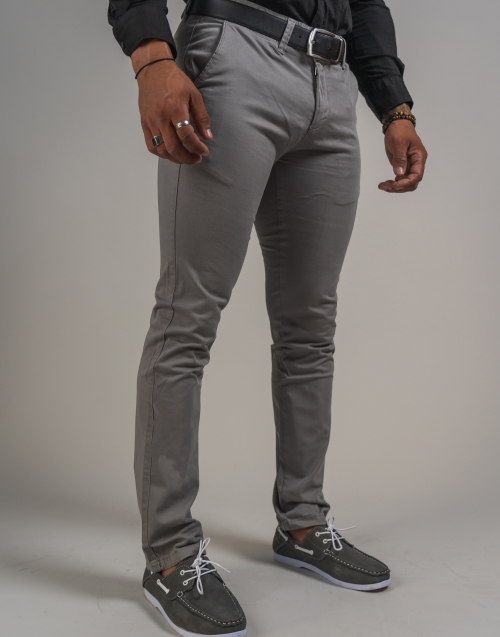 PANTALON SLIM COULEUR UNIE